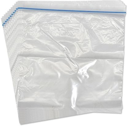 Sacchetti per alimenti richiudibili, confezione da 30, adatti al congelatore e al microonde, 19 x 17 cm, in polietilene resistente per alimenti