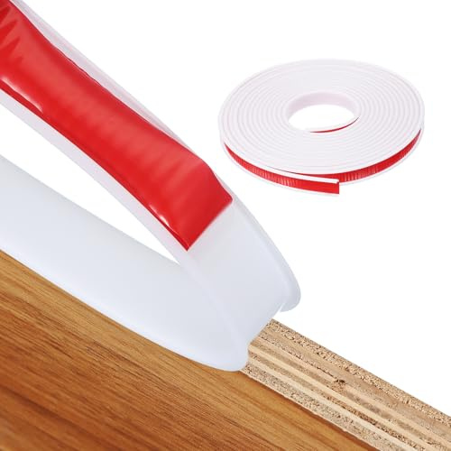 QUARKZMAN Kantenumleimer Självhäftande, 18 mm x 6 m Flexibel Kantenbeskyddning Självhäftande U-formad TPE Kantband för Skåpkanter, Avslutningslister, Bänkskivor, Vit