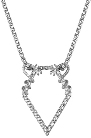 JewelryWe Berg Ringhalter Halskette Damen Edelstahl Offen Rhombus Berg Anhänger Magie Ringhalter Kette Hochzeit Verlobung Jahrestag Schmuck Geschenk für Frau Krankenschwester Ärzte