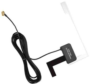 DAB Antenna SMB, DAB+ Radio Aerial Antenna with Cable & Glass Mount for Pioneer Clarion JVC Kenwood Alpine, AM/FM Active Signal Reception for Car Windscreen Mount Aerial Radios