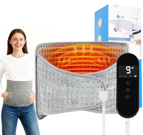 125x30cm Wärmegürtel Rücken, Heizkissen, Heizkissen Mit Abschaltautomatik,Wärmekissen Rückenmit 4-Timer Einstellung, 9-Stufige Temperatur, Maschinenwaschbar,Heizgürtel Für Rücken Lende Bauch Schulter