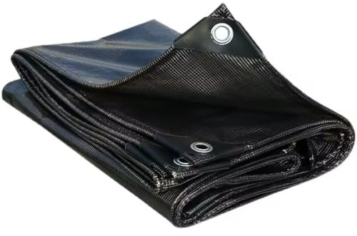 Lona transparente resistente, impermeable, resistente a los rayos UV, para invernadero, jardín, suelo, tamaño de 10 x 16.4 pies (negro)