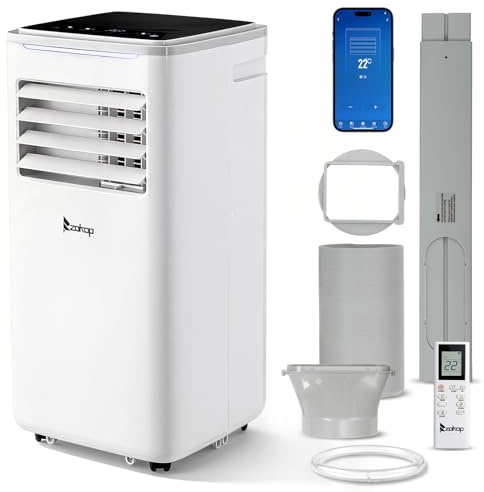 Karl home 10000BTU Portable Air Conditioner, 5-in-1 Mobile AC with Cooling, Heating, Dehumidifier, Fan, Sleep Mode, Air Conditioning Unit with Remote Control, Smart WiFi & Window Kit for Home Office