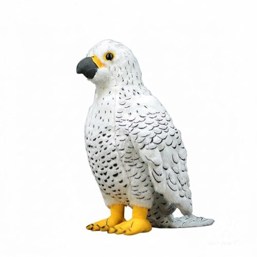 Wyvix Peluche realistico - Falco bianco morbido da 10 pollici, uccello rapace con imbottitura di perline