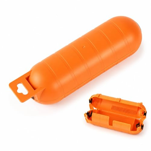 Powice Kabelbox Wasserdicht Outdoor, Verteilerdose Außen Wasserdicht für Verlängerungskabel,Steckverbindungen, Robuste Outdoor Box Wasserfest für Garten, Baustelle(orange Farbe)