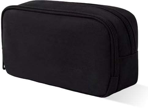 Zipper Black Large Capacity Pen Case Bag,Black Pencil Case for Boys Girls