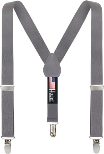 HOLD'EM Suspenders for Kids - 1 Inch Suspender Perfect for Tuxedo - Grey (22)