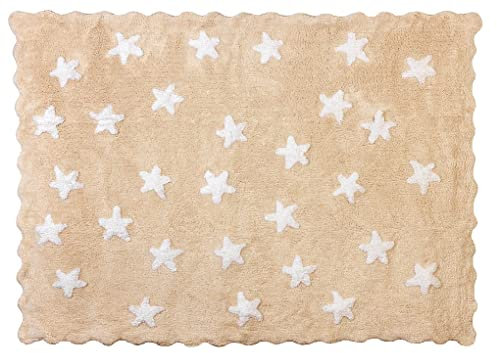 100% Baumwolle Teppich Maschine waschbar für Aratextil. Colección Eden Beige 120x160 cms