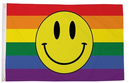 Rainbow Smiley Flagge, 152 x 91 cm