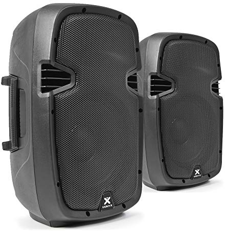 VONYX SPJ-1000AD Active PA Speaker System – Pair of 10 Inch Powered Speakers with Built-In 800W Amplifier, Mic & Line Inputs – Portable DJ Sound System for Live Music, Events & Stage
