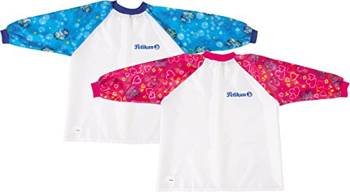 Pelikan Malschürze für Kinder von ca. 6-9 Jahre/gemischtes Doppelpack (Rot + Blau)