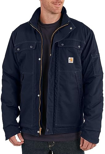 Carhartt Men's Flame Resistant Full Swing® Relaxed Fit Quick Duck Insulated Coat, Dark Navy, X-Large Tall