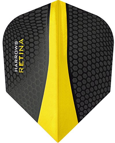 Harrows Retina Dart-Flights, 100 Mikron, extra stark, Standard, 5 Sets (15 Stück) (gelb)