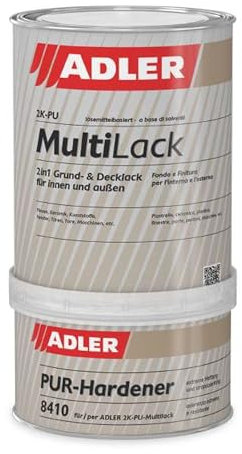 Vernis pour carrelage ADLER brillant RAL9001 Blanc crème - 1 kg y compris le durcisseur - Le vernis multiple PU-2C est une peinture de haute qualité avec des propriétés d'adhérence remarquables