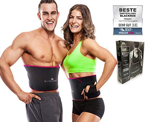 BLACKROX Trimm Your Waist Fitnessgürtel Vergleichssieger Damen & Herren,Schwitzgürtel zur Fettverbrennung, Premium Fitness Gürtel Verstellbarer Sauna Bauchweggürtel zum Abnehmen (Pink, S)