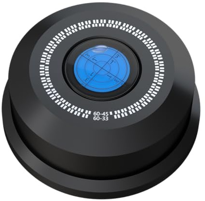 Monosaudio HiFi Schallplattengewicht 320g Plattenpuck, Schwarz | Wasserwaage mit Libelle, 60Hz, Vinyl-Disc-Stabilisator, Für Plattenspieler