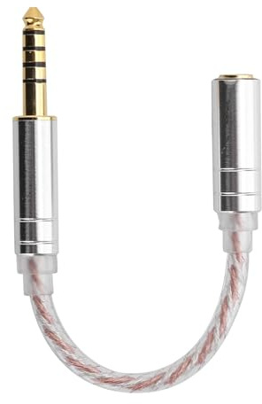 Dpofirs Cavo Adattatore Spina da 4,4 Mm, Adattatore Cavo di Conversione Cuffie da Maschio a Femmina 14 Cm / 5,5 Pollici, Adatto per ZX300A(Maschio bilanciato a Femmina Stereo)