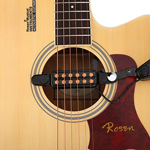 Pastilla de Guitarra, Pastilla de transductor de Pastilla de Guitarra con Volumen y sintonizador de Tono 12 Orificios de Sonido Negro para Guitarra con Orificio de Sonido
