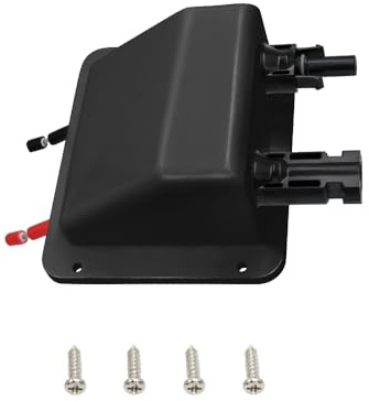 Dachdurchführung Solar Doppel Kabeldurchführung mit 10cm 6mm² Kupferkabel und IP68 Solarpanel Steckverbinder, Solar Doppel Anschlussdose für Wohnmobile, Boote, RV und Solarplatten, Schwarz