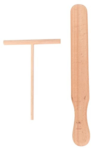 CTRLZS 2 PièCes SéRies Ustensiles de Cuisine à CrêPes Spatules de CrêPe en Bois et Ensemble D'éPandeur -Tortilla Râteau Pâte à Tartiner Outils Ustensiles de Cuisine