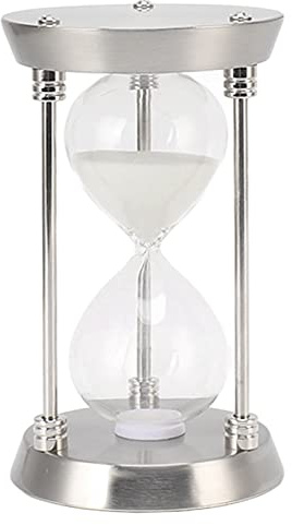 3 Pelare Metall Timglas Sand Timer Dekorativ Vintage Hög Glansig Sand Utbytbara Sandglas Klocka Skåp Prydnader(S 15min-Silver.)