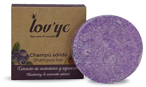 Cuidado capilar de la marca Lov'yc: champú, Arandanos y aguacate champú Solido (50 gramos)