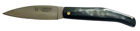 Cudeman Solsona 443-A Lama in Acciaio 420 da 9 cm e impugnatura a corna di toro da 11 cm per caccia, pesca, sopravvivenza e bushcraft + portabottiglie regalo