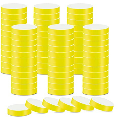 Widisun Yellow Paper Wristbands Events 600 Pcs Waterproof Paper Wristbands Colorful Entrance Wristbands Entrance Wristbands for Events Party Event Wristbands for Events Party Festivals Concerts Fairs