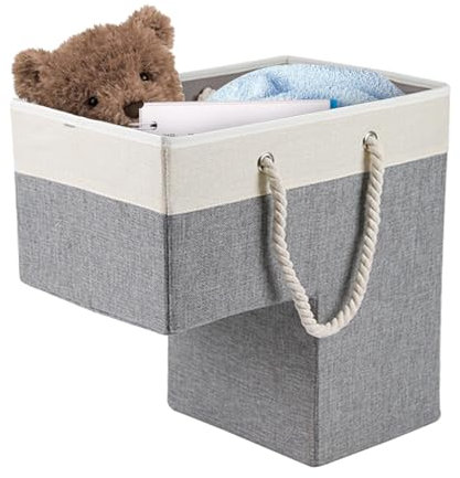 NGUMMS Korb für Treppen - Treppenaufbewahrungskoffer | L-förmiger Faltbarer Treppenkorb mit Griffen und Stützplatte, großer robuster Filz-Stufenkorb mit Stützplatte für Teppich- und Holztreppen