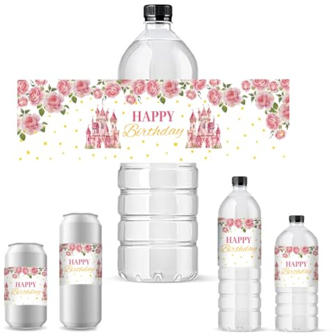 PH PandaHall 30 pz Etichette per Bottiglie d'Acqua di Buon Compleanno, Etichette Adesive per Bottiglie Adesive per Festa di Compleanno, 21.6x6.4cm