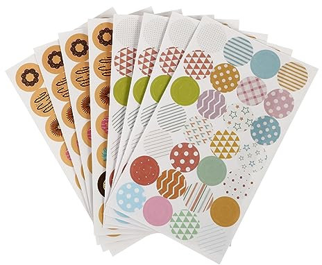 Kleiner Donut Aufkleber 40 Blatt Selbstklebend Rund zur Reparatur und Verstärkung von Lochungen Loseblatt Papier für Kalender und Planer