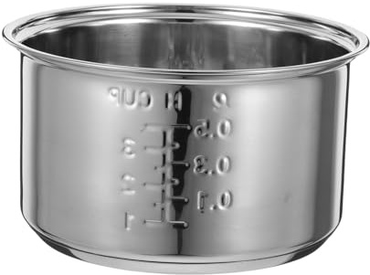 Replacement Inner Cooker Pot 1.6 L Stainless Steel Silver | Rice Cooker Inner Pot, Universal Fit Insert, Easy-clean Finish and Even Heat Spread