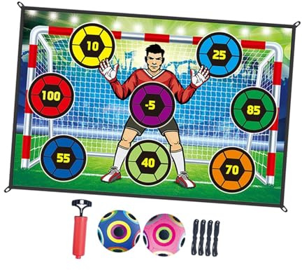 Yunhgft Set da Gioco di 2 Pezzi, Giochi di Lancio del Pallone, Attrezzatura per Allenamento con Tappetino Bersaglio, Pallone E Materiale PP per Grup, Style B