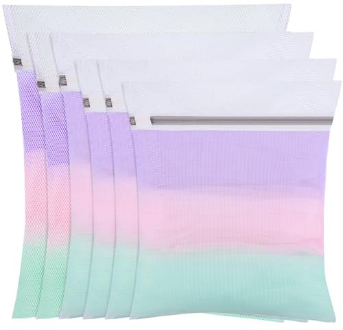 Dntorx 6 Stück Wäschenetz für Waschmaschine, Wäschesack Waschmaschine in 4 Größen Wäschebeutel Laundry Bag mit Reißverschluss für Hemden Pullover Mäntel Jeans Unterwäsche Babykleidung