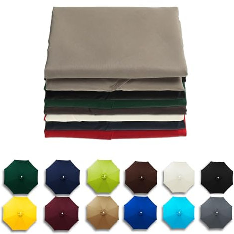 Outdoor parasol Replacement Canopy, Garden Umbrella Covers Waterproof, Replacement Parasol Fabric Standby Cover, Canopy Only