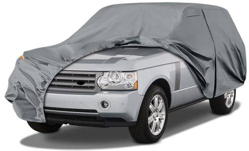 Housse Protection Voiture pour Land Rover Range Rover L322 L405 2001-2026 | Bache Voiture Exterieur Imperméable d'hiver d'été toutes saisons, avec Porte Zippée, Protection Coupe-vent, Gris