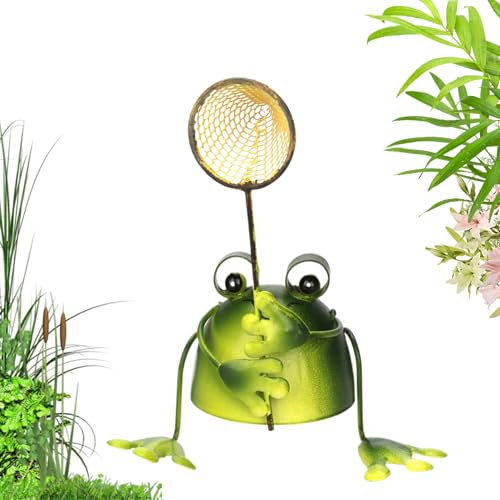 Dtaigou Frosch-Gartendekoration, realistische Frosch-Dekorationen, niedliche Heimdekoration, Metall-Tierskulpturen für Terrasse, Tisch, Bücherregal, Balkon