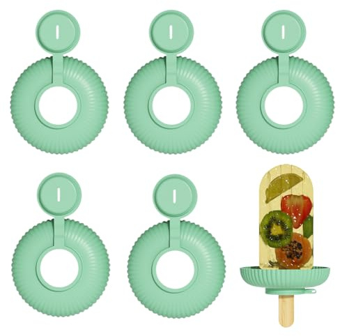 Ice Pop Holders for Kids - Freezer Pop Ice Cream Holder - 5X Silicone Drip Catcher, Easy Gadgets Melting Treats, Catch Before Dripping for Boys Girls