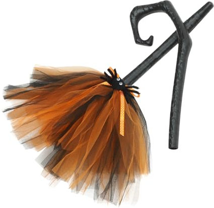 HONITANO Escoba De Bruja Desmontable Para Halloween Accesorio De Para Fiestas y Decoración Ligera y Portátil Para Cosplay y Ambientación De Eventos