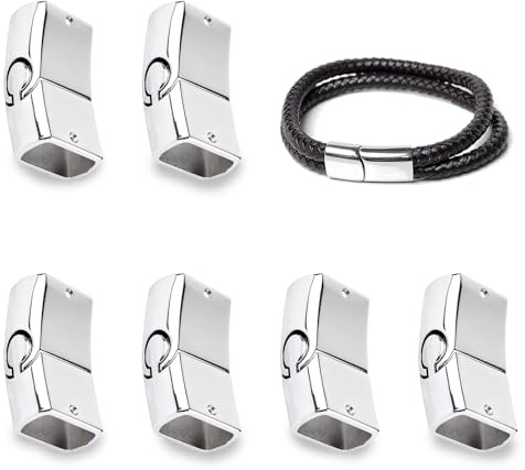 Nevoluxer Armband Verschluss Magnetic Endkappen（12×6 mm), Hochwertiger Edelstahl, starker Magnetverschluss Verschluss für Armbänder & Lederband – schnelles Ein- & Ausklicken, ideal für Schmuckherstel