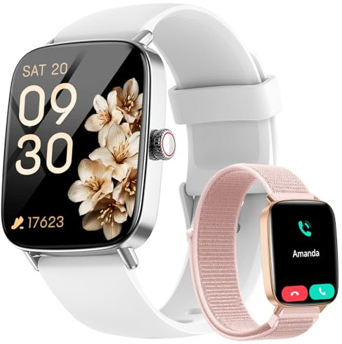 Smartwatch Donna Uomo,1.85 HD Smart Watch Chiamate e Whatsapp,Orologio Fitness Sportivo Cardiofrequenzimetro/SpO2/Sonno/Contapassi,Fitness Tracker 110+ Modalità Sport Impermeabile per Android iOS