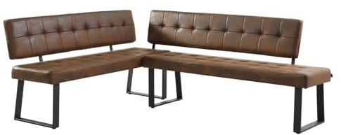 B&D home® Eckbank AKA – Esszimmerbank mit Lehne, beidseitig montierbar (Links/rechts), Kaltschaum-Polsterung, platzsparend, für Esszimmer, Küche & Flur, ca. 216 x 160 cm