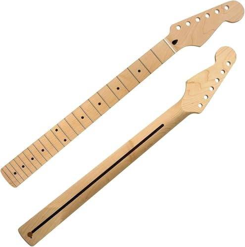 E-Gitarrenhals, 22 Bund 26,5 Zoll ST gewellt, Ahorn-Griffbrett mit eingelegten Punkten, Ersatzteile für E-Gitarren