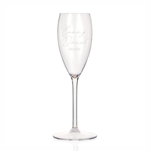 Wanapix | Flûte en plastique personnalisée | Flûte à champagne gravée | 17 cl | 100% Personnalisée