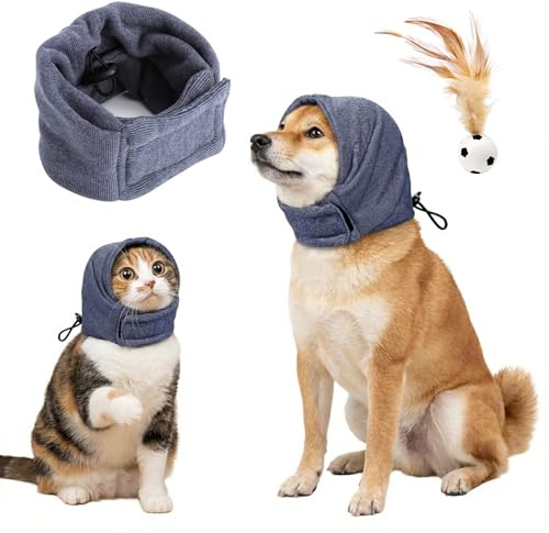 GZRXIOUS Ohrenschutz für Hunde, Verstellbare Lärmschutz Hund, Hunde Ohrenschützer mit Stretchbändern, Hund Gehörschutz für Geräuschreduzierung, Beruhigung und Angstlinderung (Grau,S)