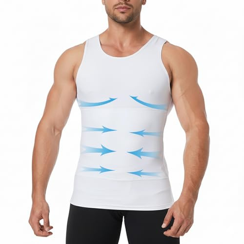 viiotu Compression Vest Men, Men's Gynecomastia Shapewear Vest - Slimming Undershirts for Chest Flattening & Tummy Control- Change in Seconds