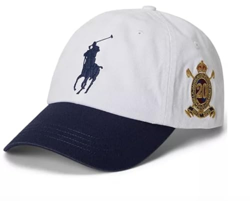 POLO RALPH LAUREN Herren-Baseballkappe Big Pony, Marineblau, Weiß, Einheitsgröße