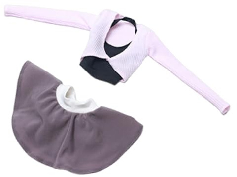 Qectial Miniaturfigur Rock Cheerleading Top Rock Sportanzug Set Weibliche Actionfigur Kleidung Puppenkostüm Accessoires Weicher Stoff Geeignet für Sammler, Rosa
