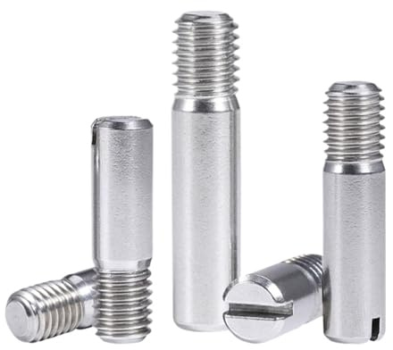 Slotted Cylindrical Pin 304 Stainless Steel Slotted Cylindrical Outside Thread Solid Dowel Pin Positioning Roll Shaft Locating Pin(M5-5pcs,12mm)