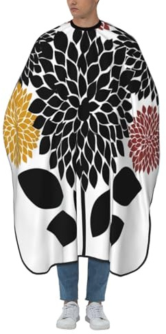 Cape De Coiffeur Large Dahlias Flowers Simple Cape De Cheveux Imperméable Robe De Barbier Antiadhésif Capes De Coupe Pour Barbiers Coiffeurs Studio Et Maison 140X168Cm